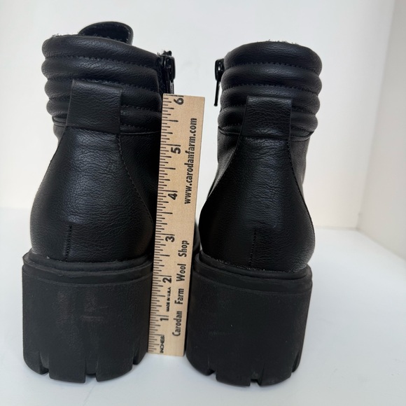 Sun & Stone Edgy Platform Chunky Block Heel Combat Moto Boots | Black | Sz 9 - Picture 3 of 14